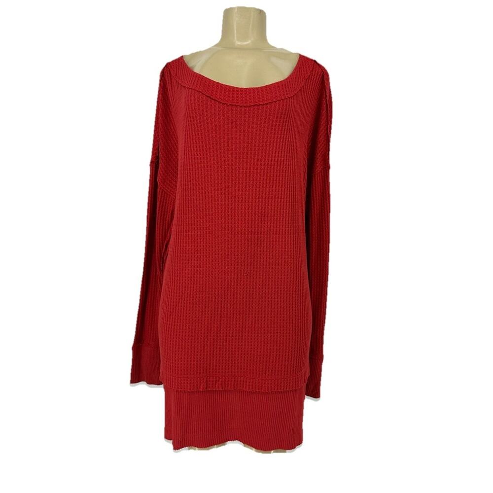 We The Free People Medium Women North Shore Thermal Tunic Top Oversized L17